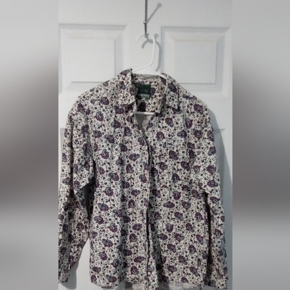 Northern Reflections Purple and Black Button Down Shirt - Picture 1 of 3